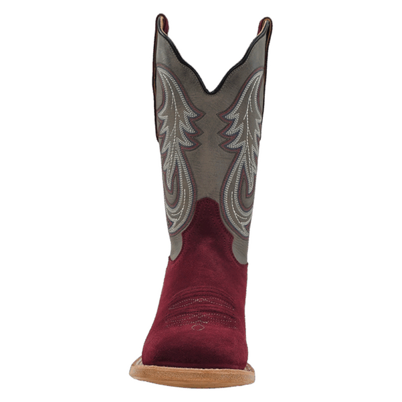 R Watson Boots Women's Rhubarb Roughout Vamp 11in Grey Cowhide Top Boot