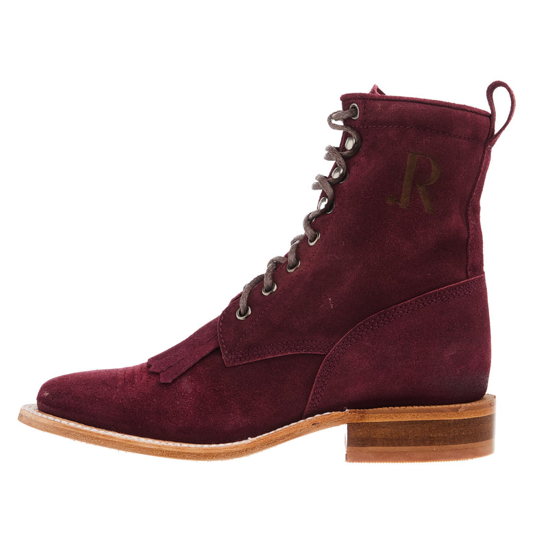 R Watson Boots Womens Red Lacer Roughout Boot