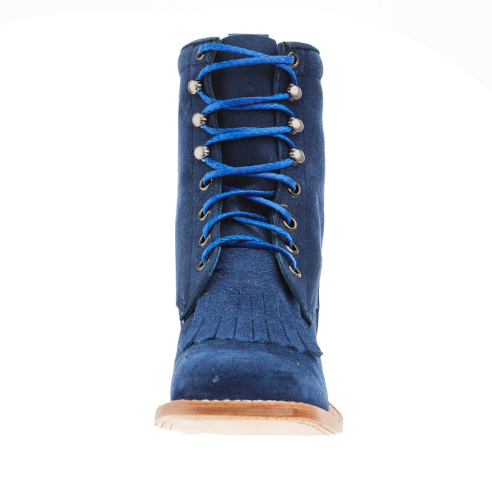 blue dress boots womens R Watson Boots Womens Royal Blue Lacer Roughout Boot