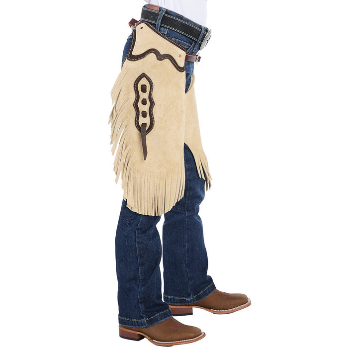 Rockin` Y Saddlery Kid Roughout with Chocolate Border Chinks