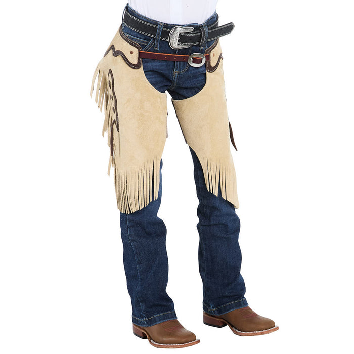 Rockin` Y Saddlery Kid Roughout with Chocolate Border Chinks