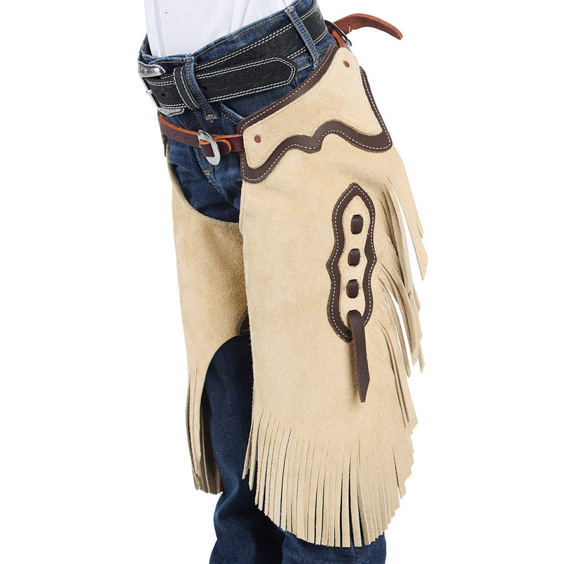 Rockin` Y Saddlery Kid Roughout with Chocolate Border Chinks