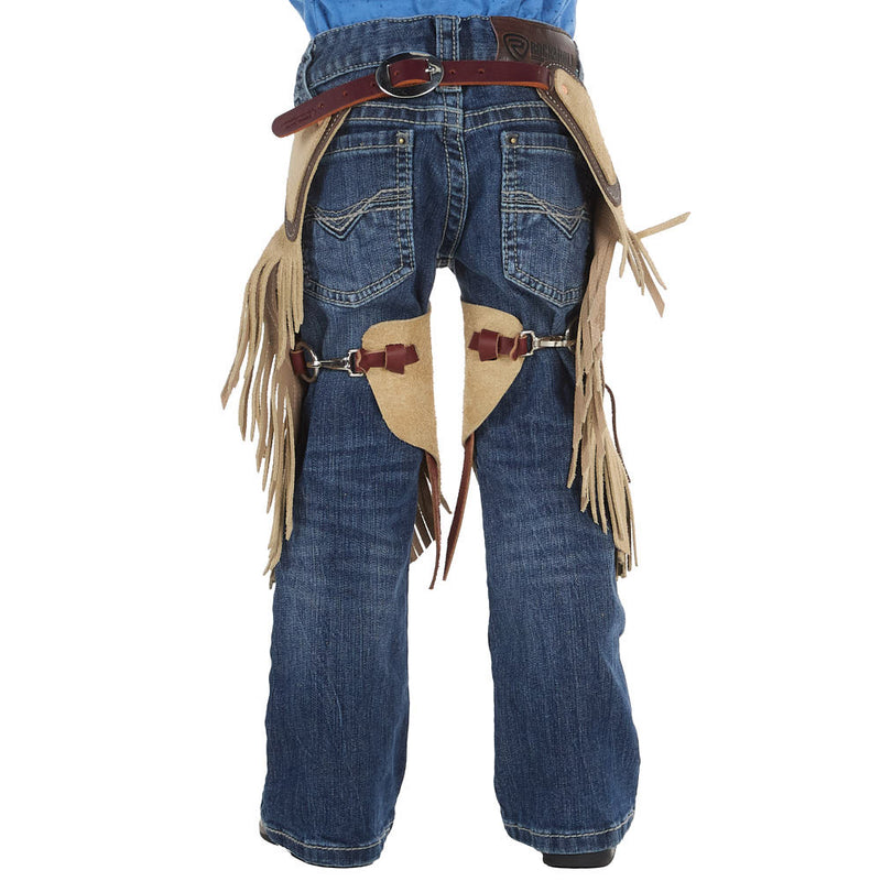 Rockin` Y Saddlery Toddler Roughout with Chocolate Border Leather Chinks