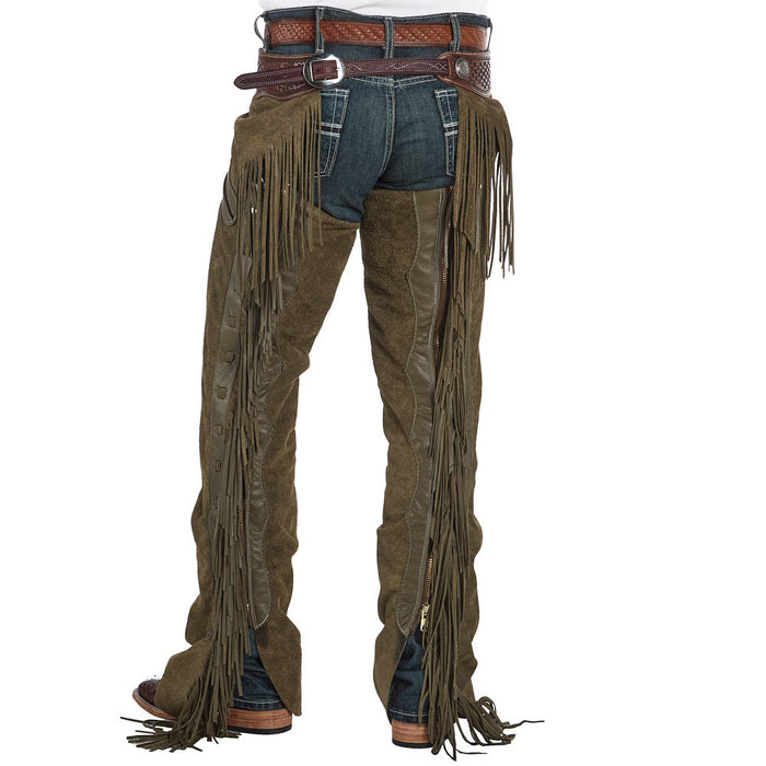 Rockin` Y Saddlery Olive Green Roughout Versatility Chaps