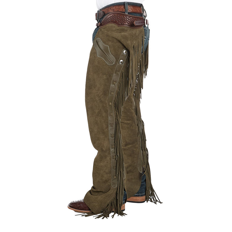 Rockin` Y Saddlery Olive Green Roughout Versatility Chaps
