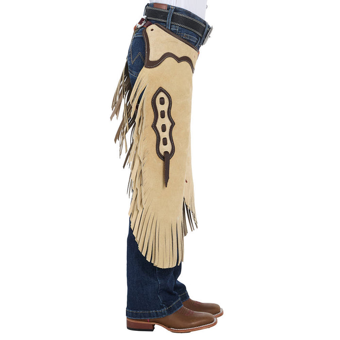 Rockin` Y Saddlery Youth Roughout with Chocolate Border Chaps