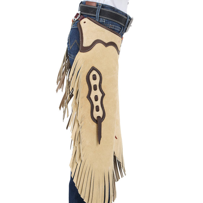 Rockin` Y Saddlery Youth Roughout with Chocolate Border Chaps