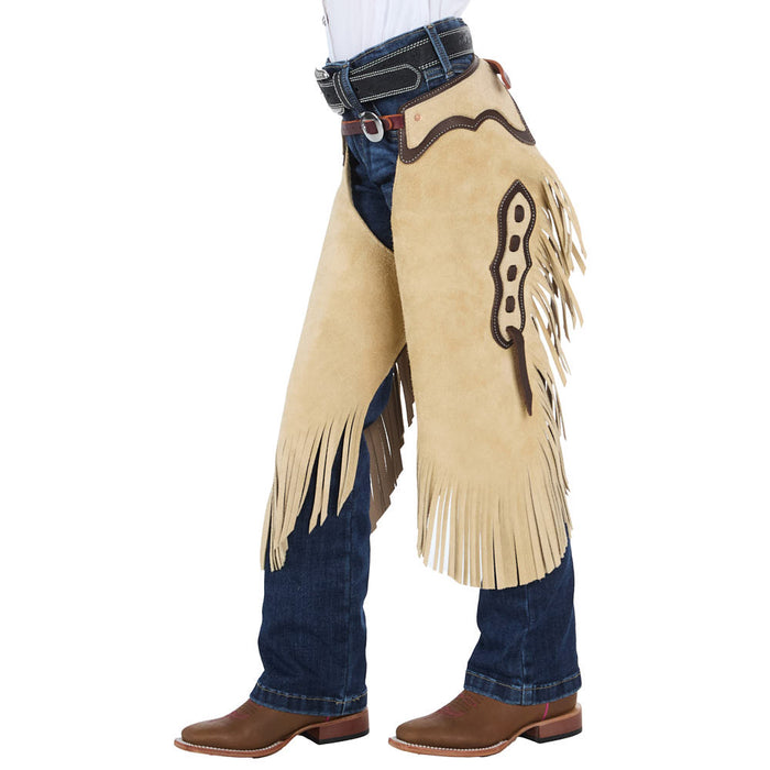Rockin` Y Saddlery Youth Roughout with Chocolate Border Chaps
