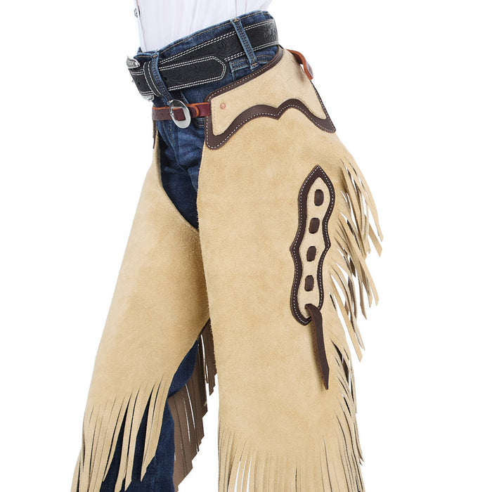 Rockin` Y Saddlery Youth Roughout with Chocolate Border Chaps