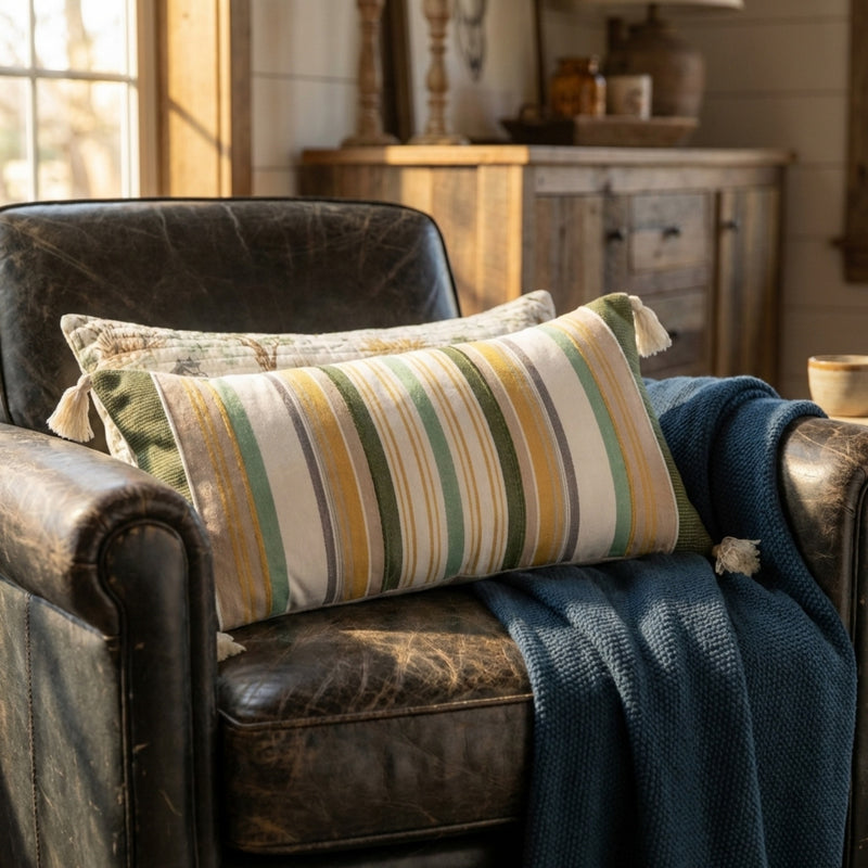 Rod's True Western Graystone Meadow Striped Long Pillow