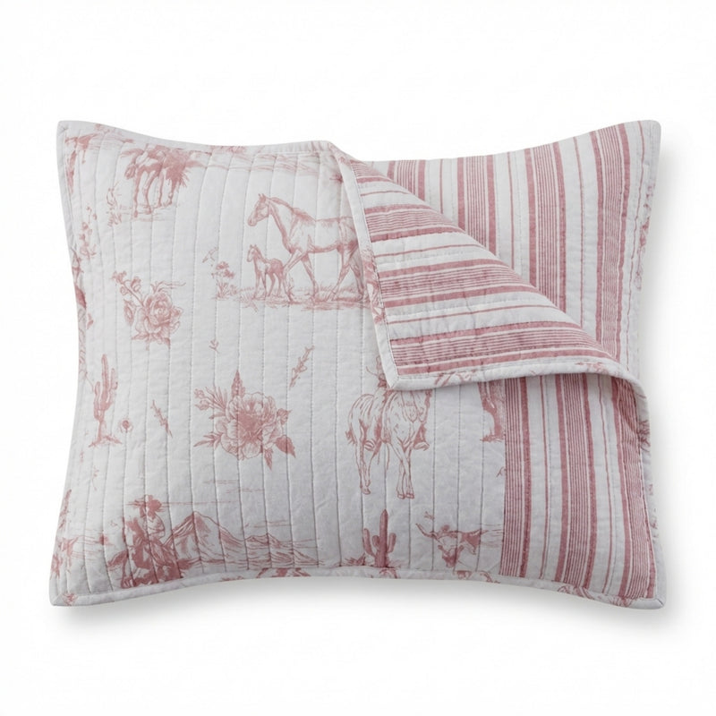 Rod's True Western Dusty Rose Cowgirl Toile Standard Sham