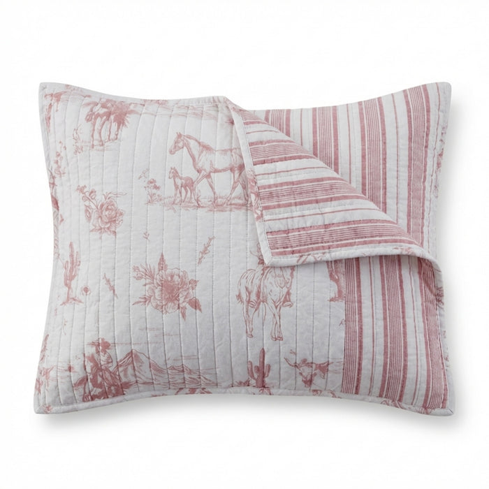 Rod's True Western Dusty Rose Cowgirl Toile Standard Sham