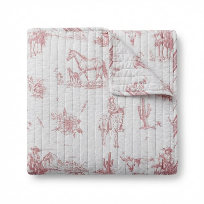 Rod's True Western Dusty Rose Cowgirl Toile Standard Sham
