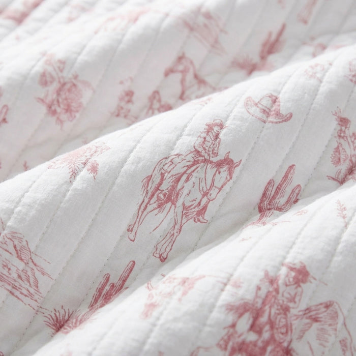 Rod's True Western Dusty Rose Cowgirl Toile Quilt