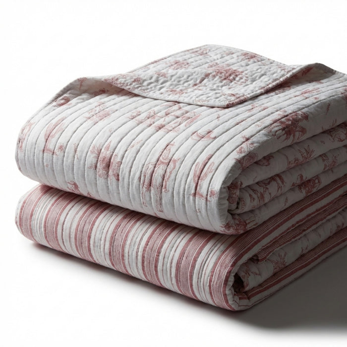 Rod's True Western Dusty Rose Cowgirl Toile Quilt