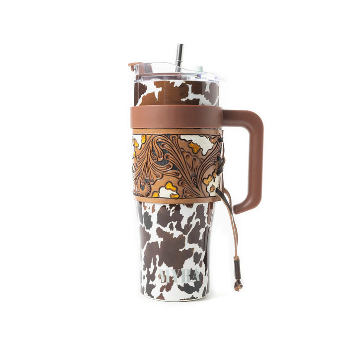 Myra Wide Wyoming Cow Print Tumbler