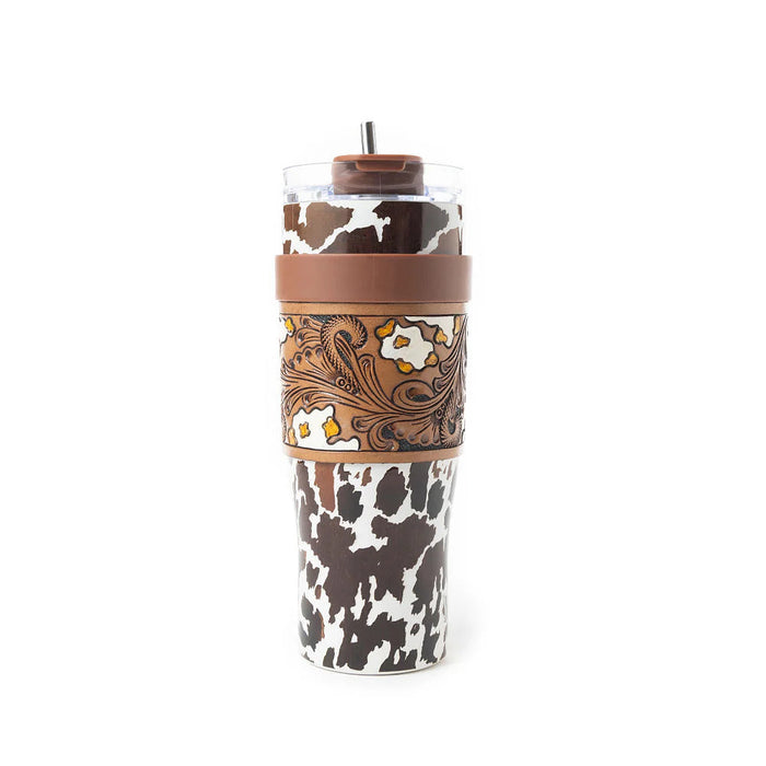 Myra Wide Wyoming Cow Print Tumbler