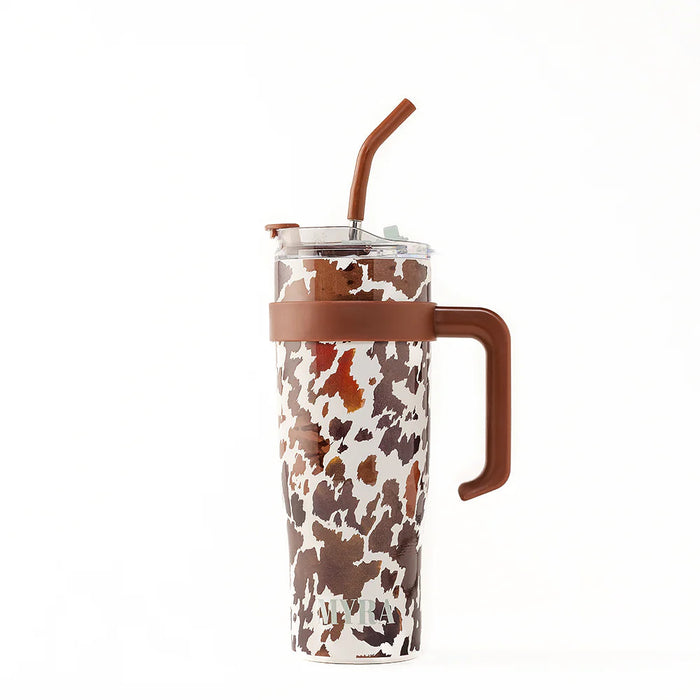Myra Wide Wyoming Cow Print Tumbler
