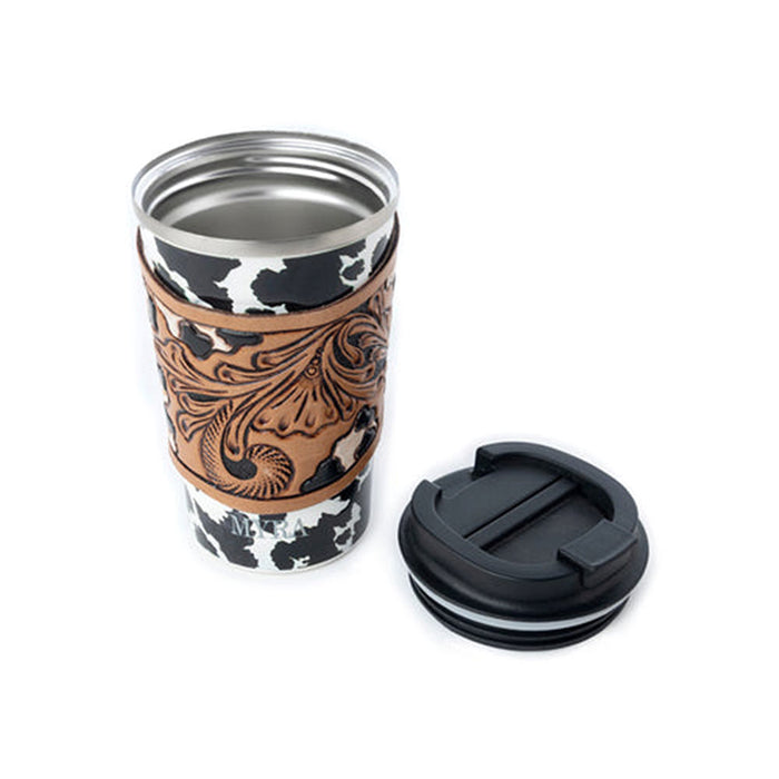 Myra Western Trail Brew Stainless Steel Mug Black Leopard