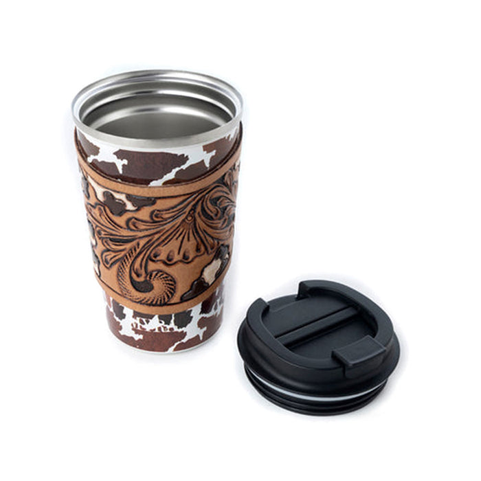 Myra Western Trail Brew Stainless Steel Mug Brown Leopard