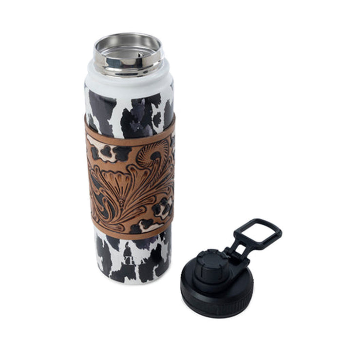 Myra Moo & Bloom Stainless Steel Water Bottle Black Leopard