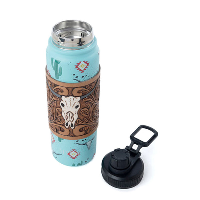Myra Moo & Bloom Stainless Steel Water Bottle in Cactus Geometry