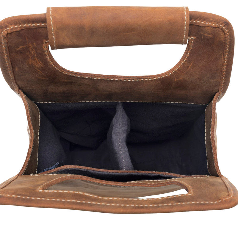 Myra Chestnut Brown Leather Wine Bottle Holder