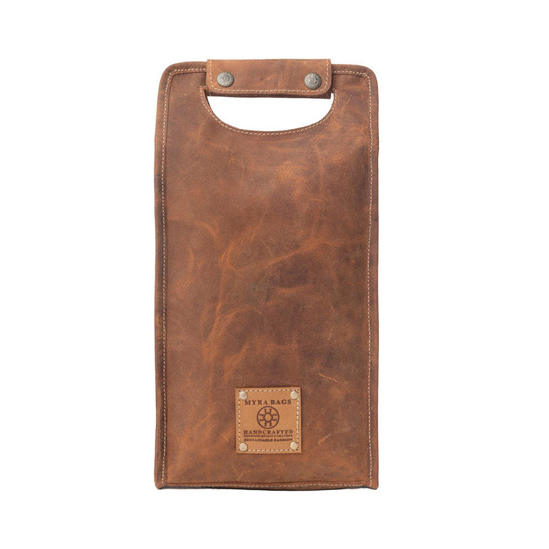 Myra Chestnut Brown Leather Wine Bottle Holder
