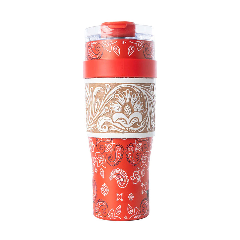 Myra Bandana Tooled Red Tumbler