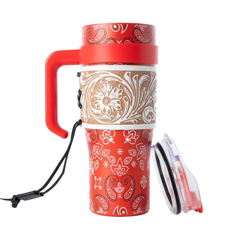 Myra Bandana Tooled Red Tumbler