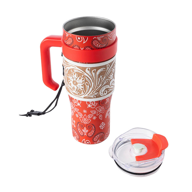 Myra Bandana Tooled Red Tumbler