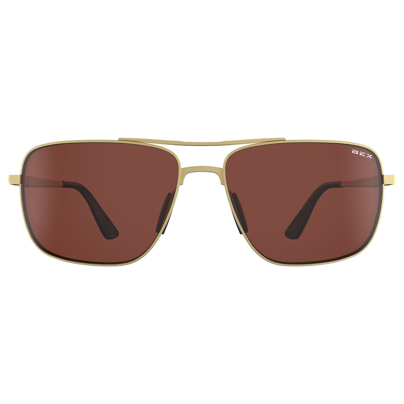 Bex Porter Matte Gold and Brown Sunglasses
