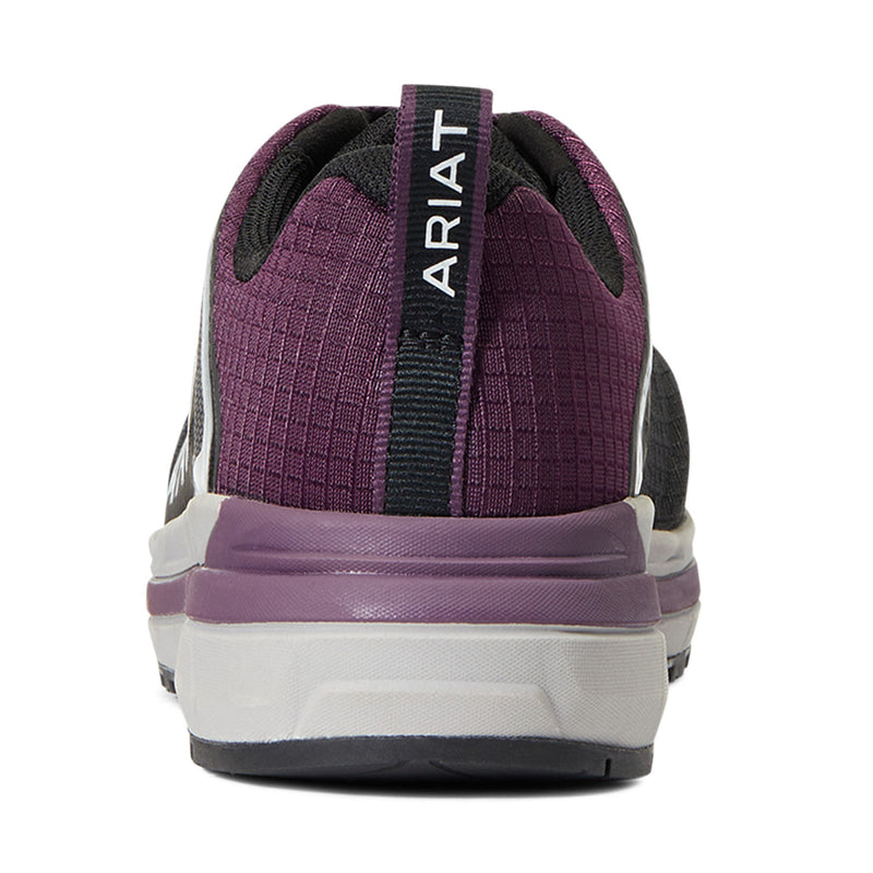 Ariat Women`s Outpace Black and Purple Composite Toe Work Shoe