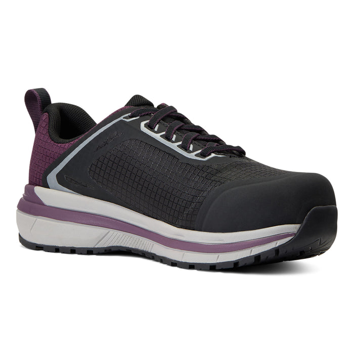 Ariat Women`s Outpace Black and Purple Composite Toe Work Shoe