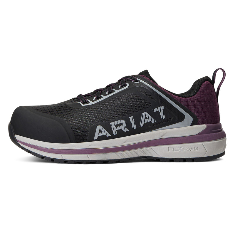 Ariat Women`s Outpace Black and Purple Composite Toe Work Shoe