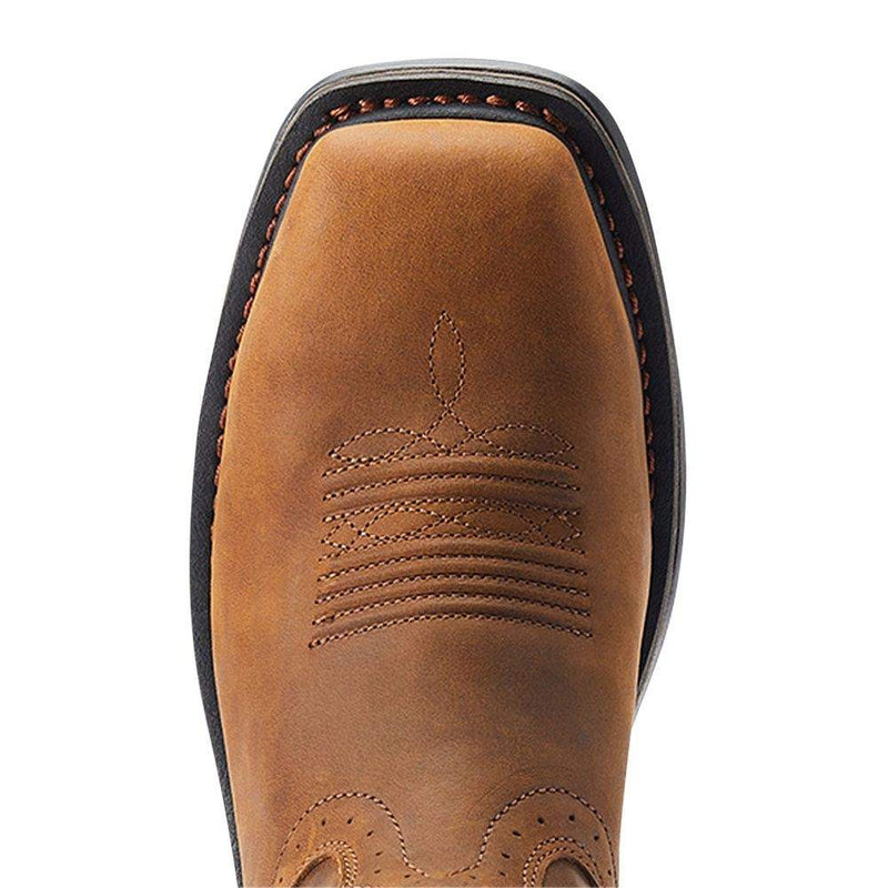 Ariat Men`s Sierra Shock Shield Patriot Steel Toe 11In Brown Work Boot