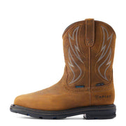 Ariat Men's 10in Sierra Shock Shield Brown Wide Square Toe H2O Steel Toe Pull on Work Boot