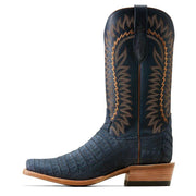 Ariat Men`s Navy Sueded Caiman Belly Vamp Futurity Finalist Cowboy Boot