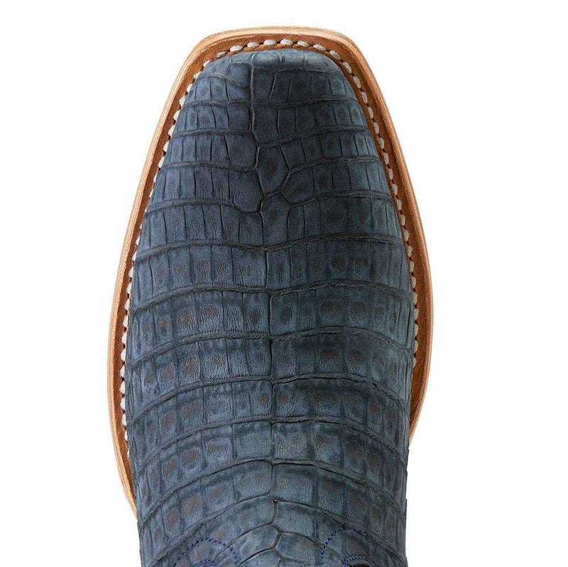 Ariat Men`s Navy Sueded Caiman Belly Vamp Futurity Finalist Cowboy Boot