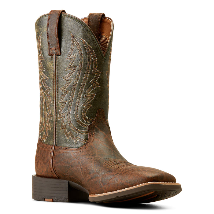 Ariat Mens Sport Big Country Mahogany Elephant Print Vamp Green Top Boot