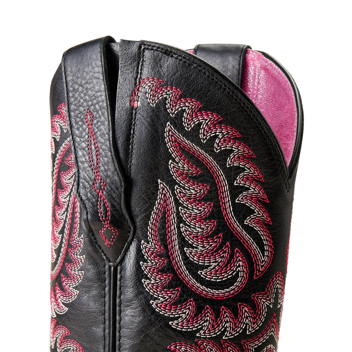 Ariat Womens Cattle Caite Stretchfit Black Deertan 12 In Top Cowgirl Boot
