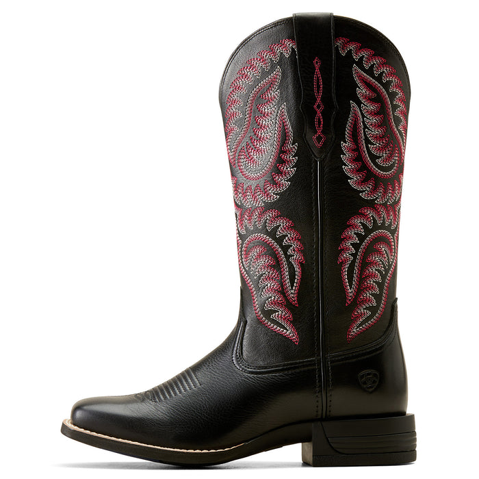 Ariat Womens Cattle Caite Stretchfit Black Deertan 12 In Top Cowgirl Boot