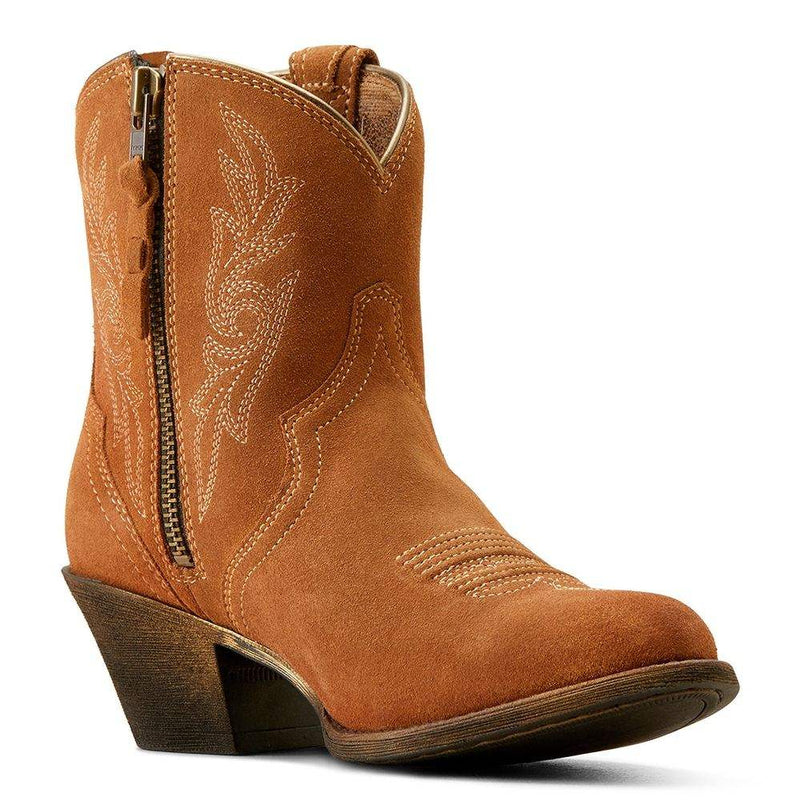 Ariat Womens Harlan Walnut Suede 7 In Top Cowgirl Boot