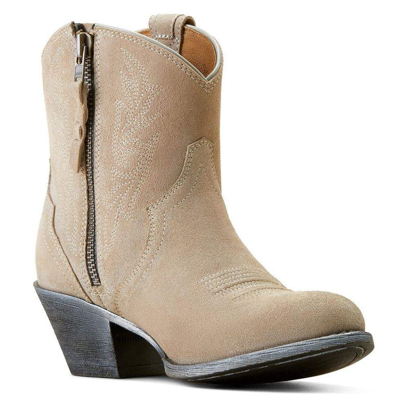 Ariat Womens Harlan Granite Grey Suede 7 In Top Cowgirl Boot