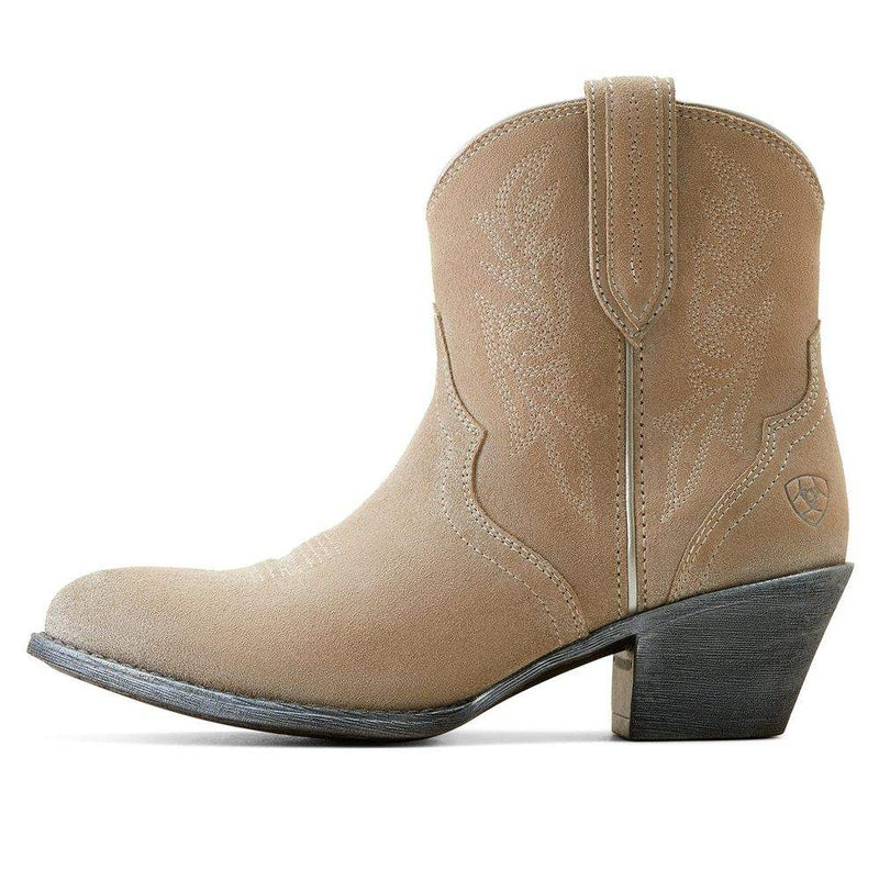 Ariat Womens Harlan Granite Grey Suede 7 In Top Cowgirl Boot