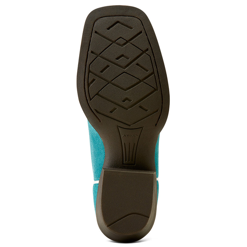Ariat Kids Futurity Ft. Worth Teal Suede Western Boot