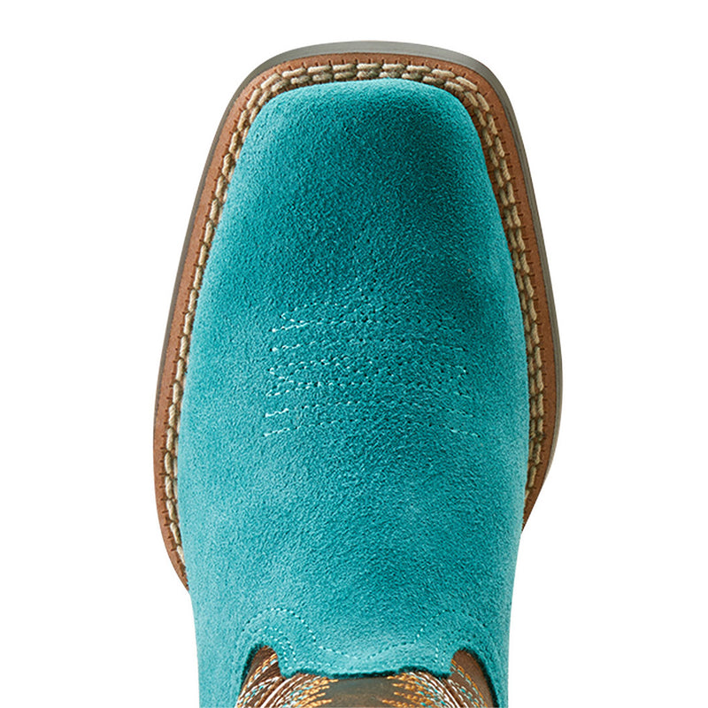 Ariat Kids Futurity Ft. Worth Teal Suede Western Boot