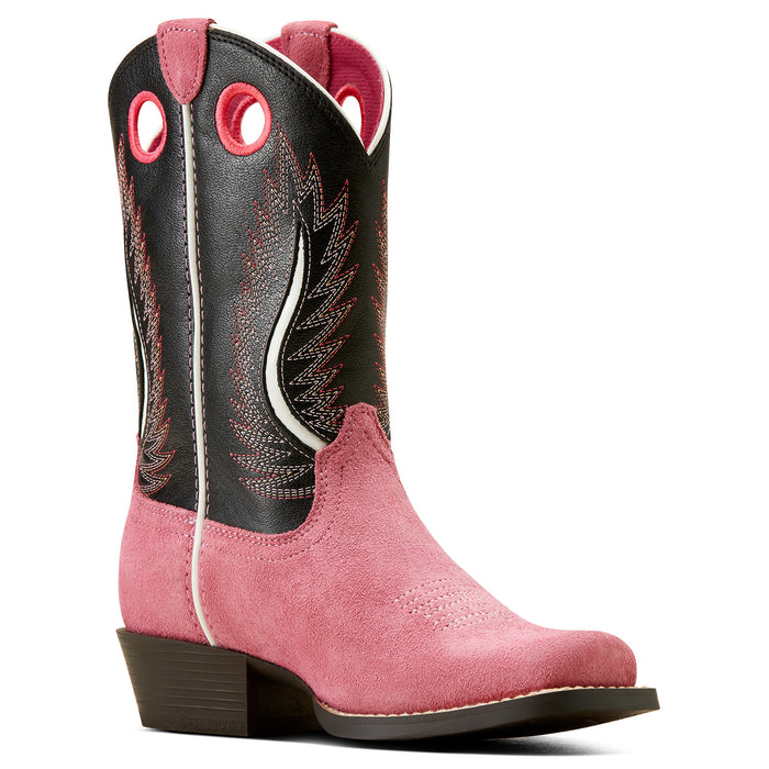 Ariat Kids Futurity Ft. Worth Haute Pink Suede Western Boot