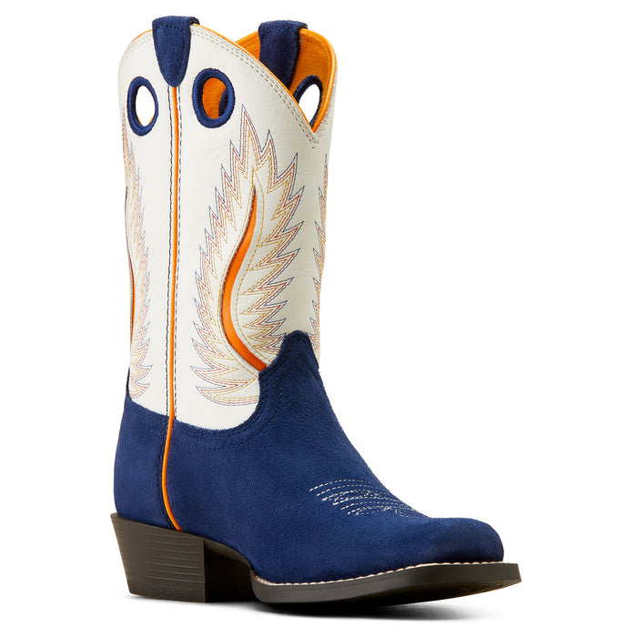 Ariat Kids Futurity Ft. Worth Patriot Blue Suede Western Boot