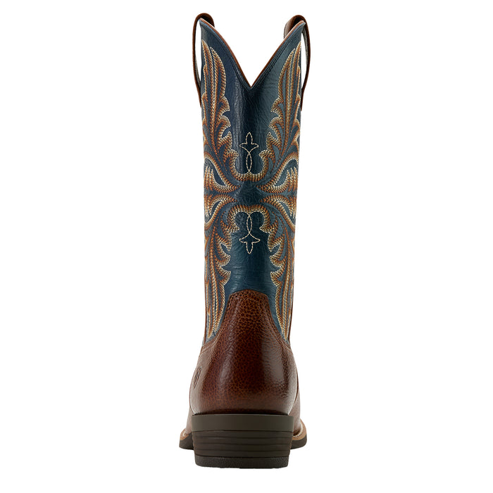 Ariat Men`s Hustler Beasty Brown 13In Pacific Blue Top Boot